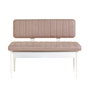Hanah Home Banco moderno blanco y piedra con almacenamiento